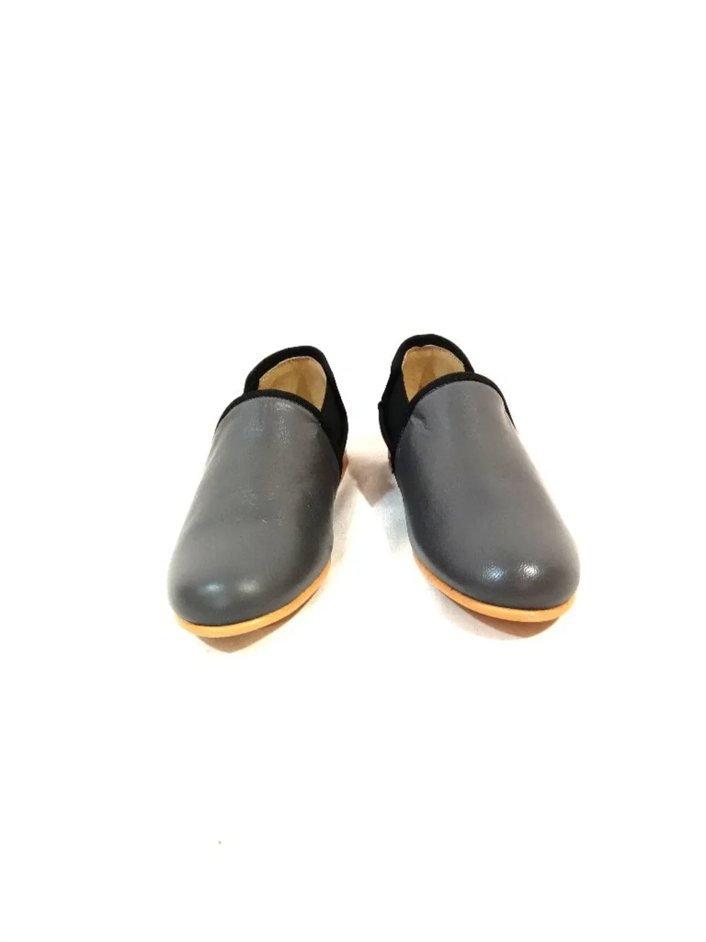 Manelli Girls Shoes New Loafers Flat Slip On Gray and Black Color